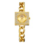 Women's Square Chain Quartz Watch - Diamond-Accent Dial, 10M Waterproof Analog Timepiece for Daily Wear - Image 7