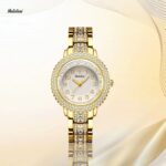 Women's Diamond-Accent Quartz Watch - 30M Waterproof Gold-Tone Case, Elegant Analog Timepiece for Daily Wear - Image 7