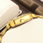 Women's Square Mother-of-Pearl Quartz Watch - Diamond-Accent Dial, Gold-Tone Alloy Band, 10M Waterproof Analog - Image 7