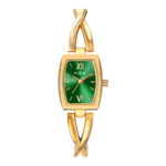 Women's Square Quartz Watch-28mm Dial 9mm Ultra-Thin Alloy Gold-Tone Case Casual Analog Bracelet for Daily Wear - Image 3