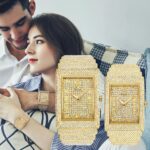 Women's Square Quartz Watch - Diamond-Accent Dial, Gold-Tone Alloy Case, Waterproof Analog Timepiece for Daily Wear - Image 7