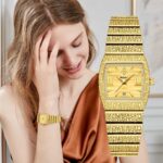 Women's Square Roman Numeral Quartz Watch with Calendar - Chain-Link Alloy Strap & Eco-Friendly Dial, 10M Waterproof