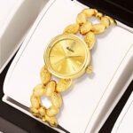 Women's Bracelet Quartz Watch - Gold-Tone Alloy Band & Crystal Accent, Waterproof Analog Timepiece for Daily Wear - Image 5