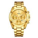 Couple Chronograph Quartz Watch Set - Three-Eye Multifunction Dial, Alloy Bracelet, Waterproof Analog Timepiece for Him & Her - Image 7