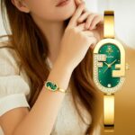 Orimart Women's Vintage Elegant Watch Thin Alloy Band Oval Case Pointer Dial 10mm Slim Quartz 30M Water Resistant