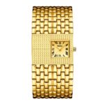 Women Luxury Rectangular Quartz Watch-Roman Numeral Dial 10m Water Resistant Alloy Bracelet Elegant Vintage Daily Use - Image 3
