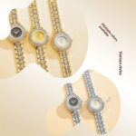 Women's Diamond-Accent Quartz Watch - 30M Waterproof Gold-Tone Case, Elegant Analog Timepiece for Daily Wear - Image 5