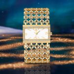 Women's Diamond-Accent Gold-Tone Quartz Watch - Crystal Inlay Alloy Bracelet, Elegant Analog Wristwatch for Daily Wear & Gift - Image 3
