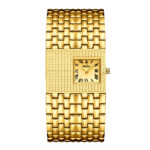 Women Luxury Rectangular Quartz Watch-Roman Numeral Dial 10m Water Resistant Alloy Bracelet Elegant Vintage Daily Use - Image 6