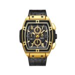 Men's Barrel-Shaped Quartz Watch - Luminous Dial , Waterproof Analog Timepiece for Daily Wear - Image 3