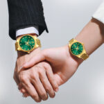 Couple Quartz Watch Set with Calendar - Exquisite Small Dial, Alloy Bracelet, Elegant Analog Timepiece for Him & Her