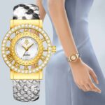 Women's Hollow Dial Quartz Watch - Snake-Pattern Alloy Strap, Diamond-Accent Bracelet Style, Waterproof Analog Timepiece