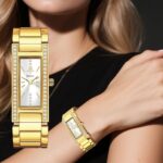 Women's Quartz Watch with Stainless Steel Case - Elegant Bracelet Timepiece, Waterproof Analog Wristwatch for Daily Wear