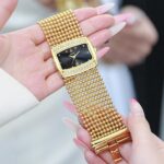 Women's Fashion Diamond-Accent Quartz Watch-Gold-Tone Alloy Bracelet Water Resistant 10m Modern Luxury Daily Wear - Image 4