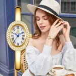 Women's Vintage-Style Digital Quartz Watch - Alloy Bracelet Timepiece, Waterproof Analog-Digital Display for Daily Wear