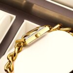 Women's Square Chain Quartz Watch - Diamond-Accent Dial, 10M Waterproof Analog Timepiece for Daily Wear - Image 3