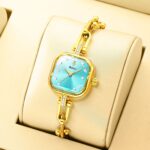 Women's Colorful Square Quartz Watch - Alloy Bracelet Analog Wristwatch, Waterproof Fashion Timepiece for Daily Wear - Image 4