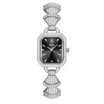 Women's Square Mother-of-Pearl Quartz Watch - Diamond-Accent Dial, Gold-Tone Alloy Band, 10M Waterproof Analog - Image 3