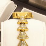 Women's Square Mother-of-Pearl Quartz Watch - Diamond-Accent Dial, Gold-Tone Alloy Band, 10M Waterproof Analog - Image 2