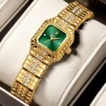 Women's Square Quartz Watch - Diamond-Accent Dial & Chain-Link Alloy Bracelet, Elegant Analog Timepiece for Daily Wear - Image 3
