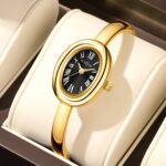 Orimart Women's Fashion Daily Oval Quartz Watch Alloy Bracelet Small Dial Roman Numerals High-End Elegant Water Resistant to 10m - Image 2