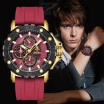 Men's Sports Chronograph Quartz Watch with Calendar - Silicone Strap & Alloy Case, Waterproof Analog Timepiece for Daily Wear