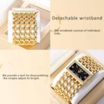 Women's Diamond-Accent Gold-Tone Quartz Watch - Crystal Inlay Alloy Bracelet, Elegant Analog Wristwatch for Daily Wear & Gift - Image 2
