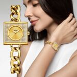 Women's Square Chain Quartz Watch - Diamond-Accent Dial, 10M Waterproof Analog Timepiece for Daily Wear