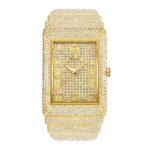 Women's Square Quartz Watch - Diamond-Accent Dial, Gold-Tone Alloy Case, Waterproof Analog Timepiece for Daily Wear - Image 2