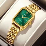 Orimart Square Dial Women's Quartz Watch Elegant Jewelry Clasp Alloy Case 10M Water Resistant - Image 2